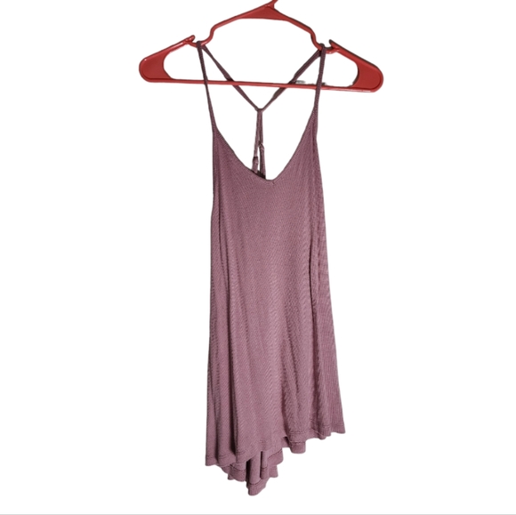 Naked Zebra Tops - Naked Zebra Mauve Spaghetti Strap Blouse, Size Small